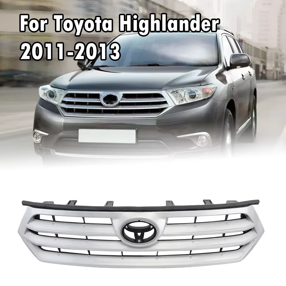 

Front Bumper Racing Grills for Toyota Highlander 2011 -2013 ABS Silver Replacement Car accessories Racing Mesh Grill 531010E020