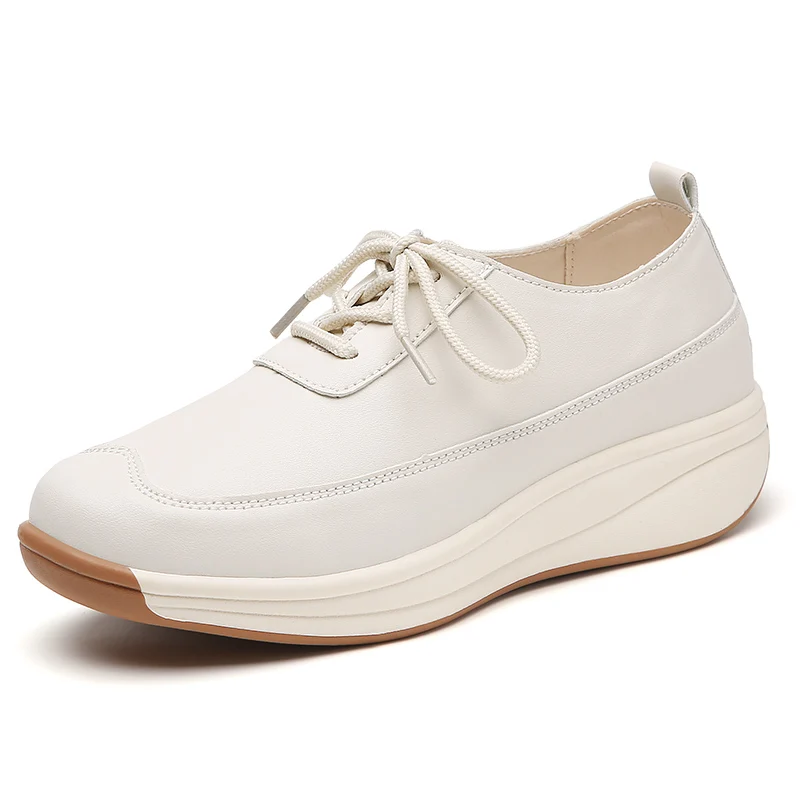 

100% cowhide Women's Casual sneakers height-raising platform loafers Women's non-slip leather shoes Women's loafers Walking