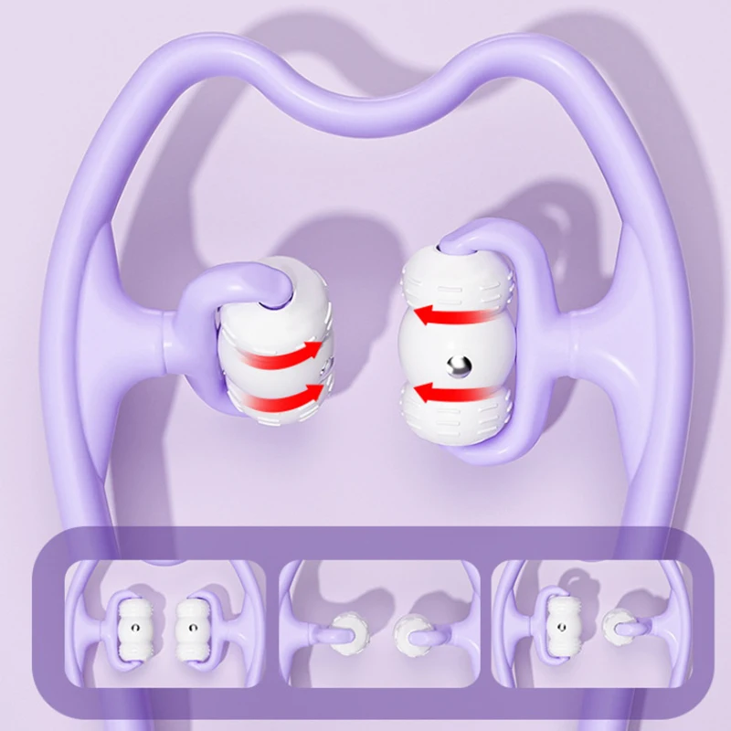 Pescoço massageador terapia pescoço ombro duplo gatilho ponto rolo auto-massagem ferramenta aliviar a pressão do pescoço massagem de pressão profunda
