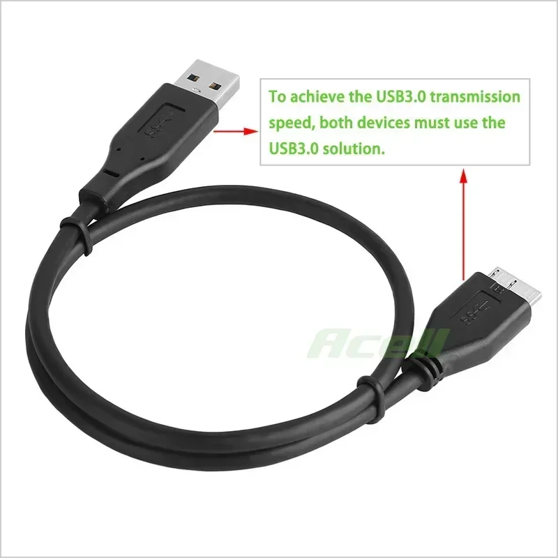 Cable de datos USB3.0 micro-b para Transcend StoreJet®Disco duro portátil 25H3 25C3N 25M3 25A3 25D3 25CK3 25S3 ESD400, SSD
