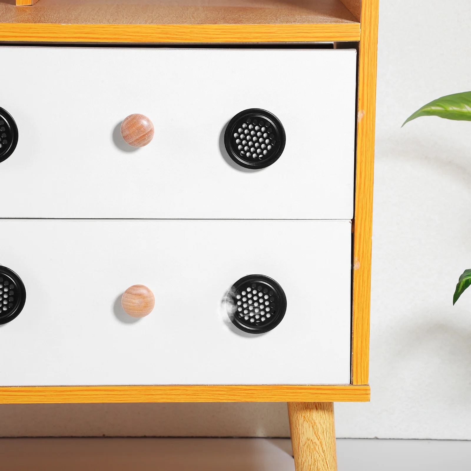 

24Pcs Small Air Vent Hole Metal Furniture Vent Hole Smooth Surface Unique Buckle Design for Cabinets Soffit Vents