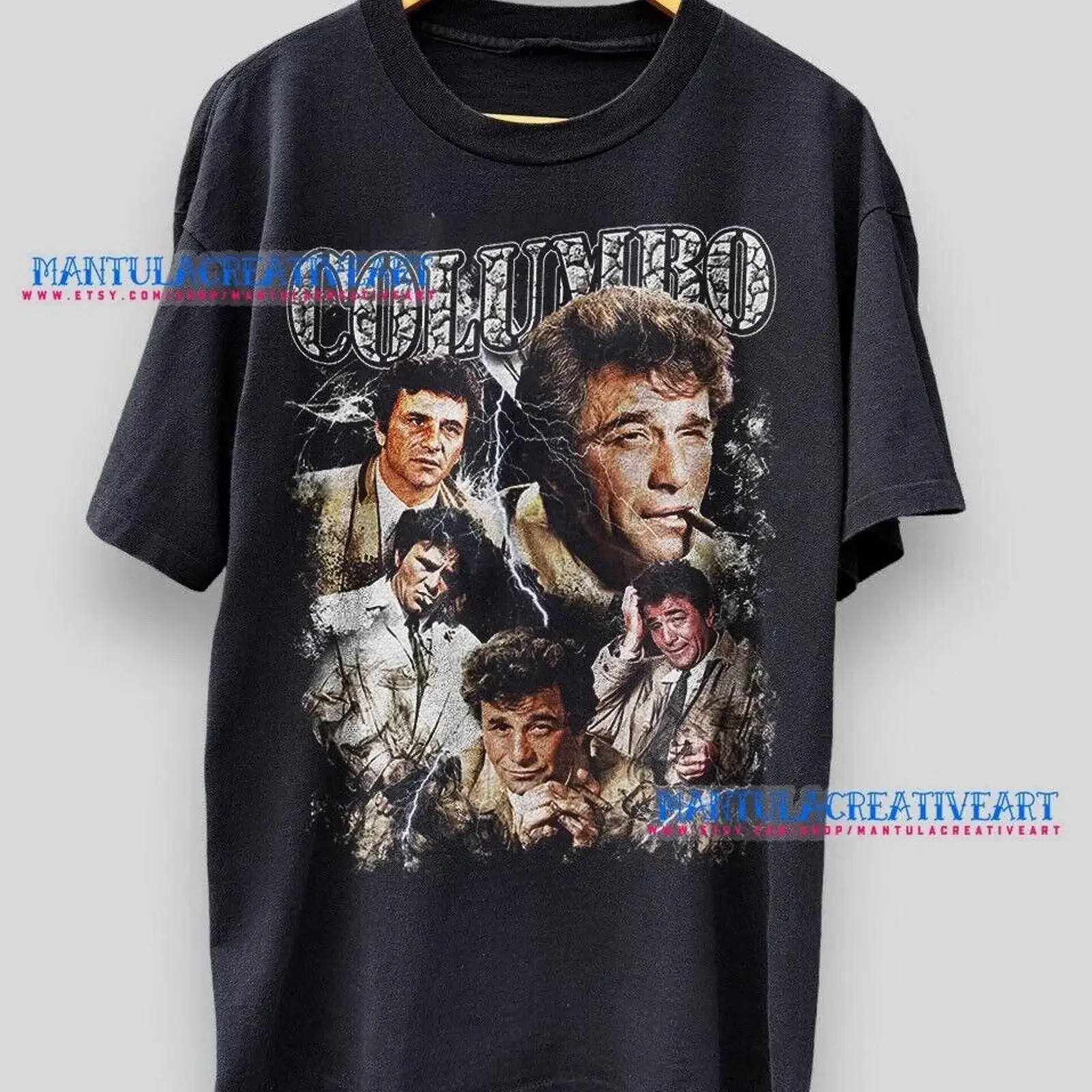 Columbo TV Series T Shirt Retro 70s 80s 90s Peter vintage Washed Stylish Soft Casual Stretched fashion Unisex Comfortable