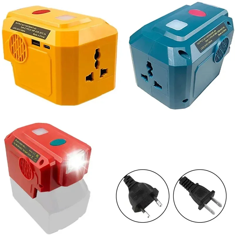 Power Inverter for Makita/DeWalt/Milwaukee 18V Battery To AC 110V/220V Output 200W Modified Sine Wave Inverter Generator