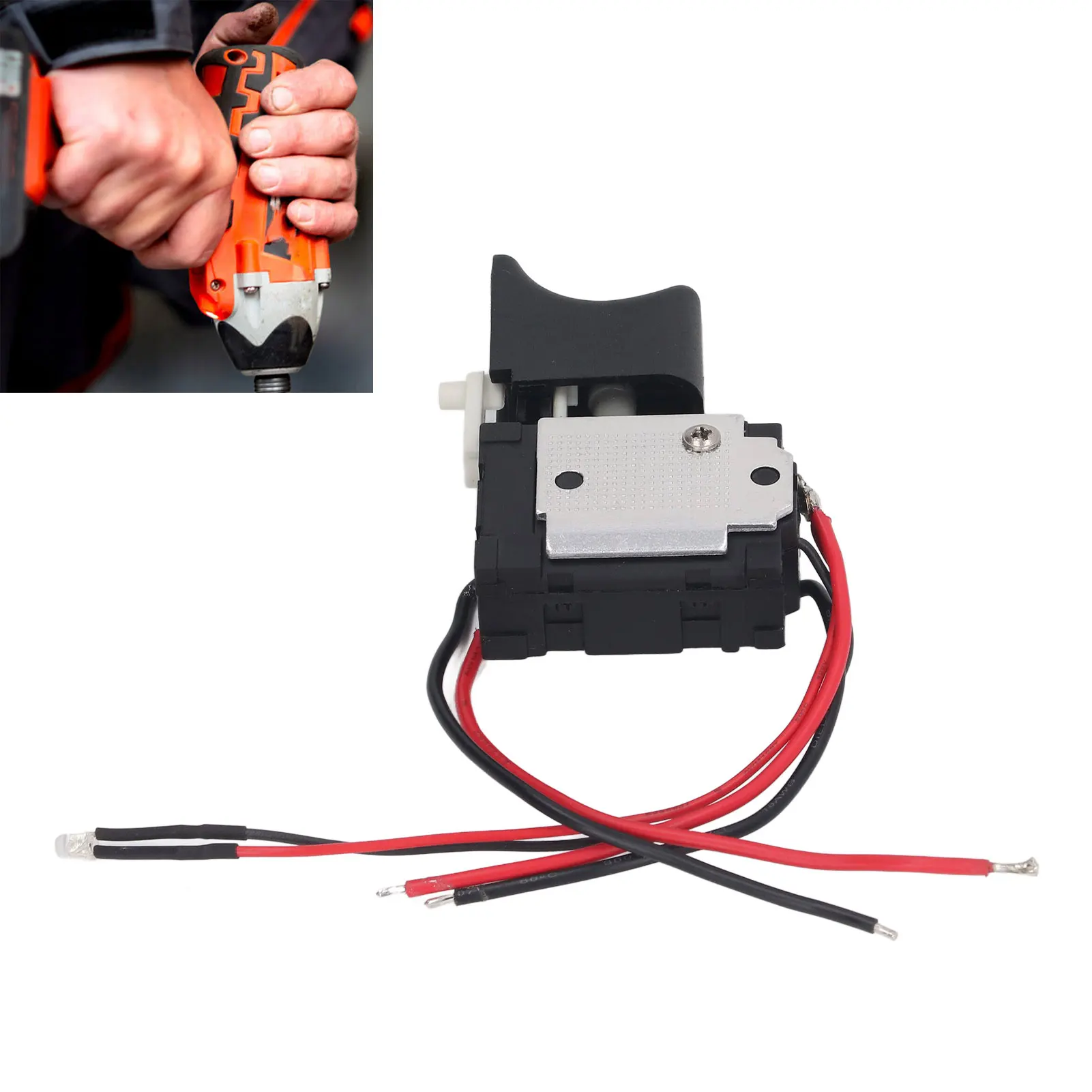 

Аккумуляторная дрель-переключатель с триггером управления скоростью лампы, электрический дрель-ключ 7,2-24 В для улучшения дома