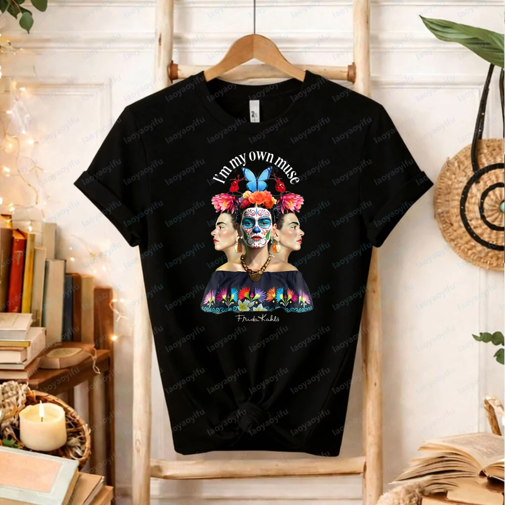 I Am My Own Muse - Frida Kahlo T-Shirt Gothic Women Clothes Shirts for Women Harajuku Graphic T Shirts High Quality Cotton Tops