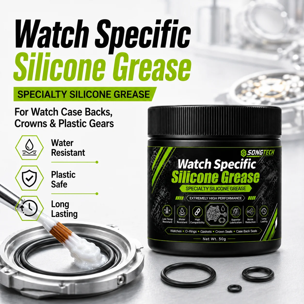 Professional Watch Silicone Grease Rubber Safe Waterproof Lubricant for Watch Back Cover Crown O-Ring Gasket