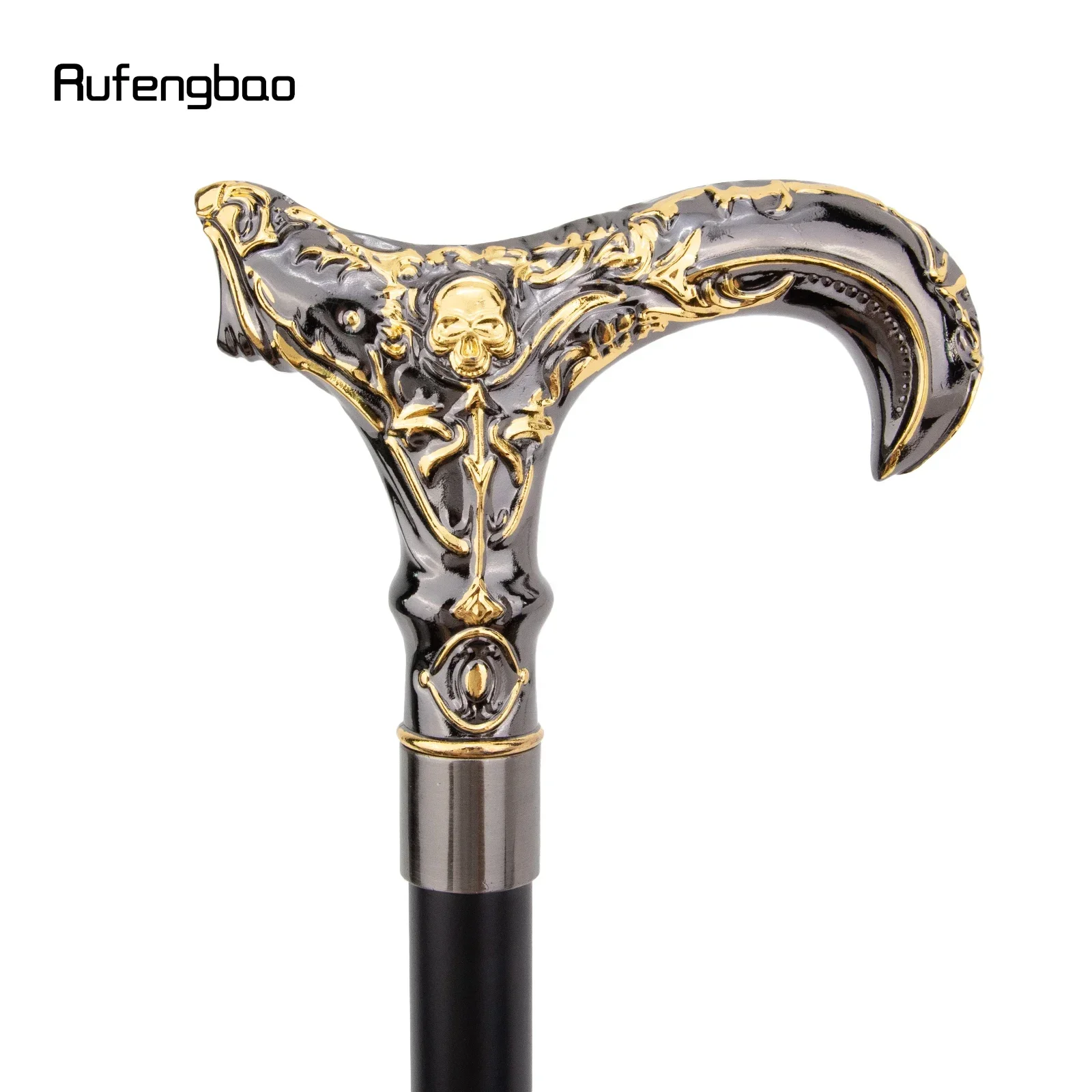 الذهبي الأسود الجمجمة زهرة رئيس عصا للمشي موضة ديكور عصا للمشي شهم أنيقة تأثيري قصب مقبض Crosier 93 سنتيمتر