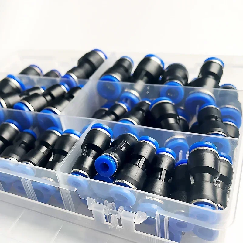 Boxed 61PCs PG 4mm 6mm 8mm 10mm 12mm Pneumatic Fitting PG8-6 PG10-8 PG6-4 PG8-4 PG10-6 PG12-6 PG12-8 Air Pipe Connectors