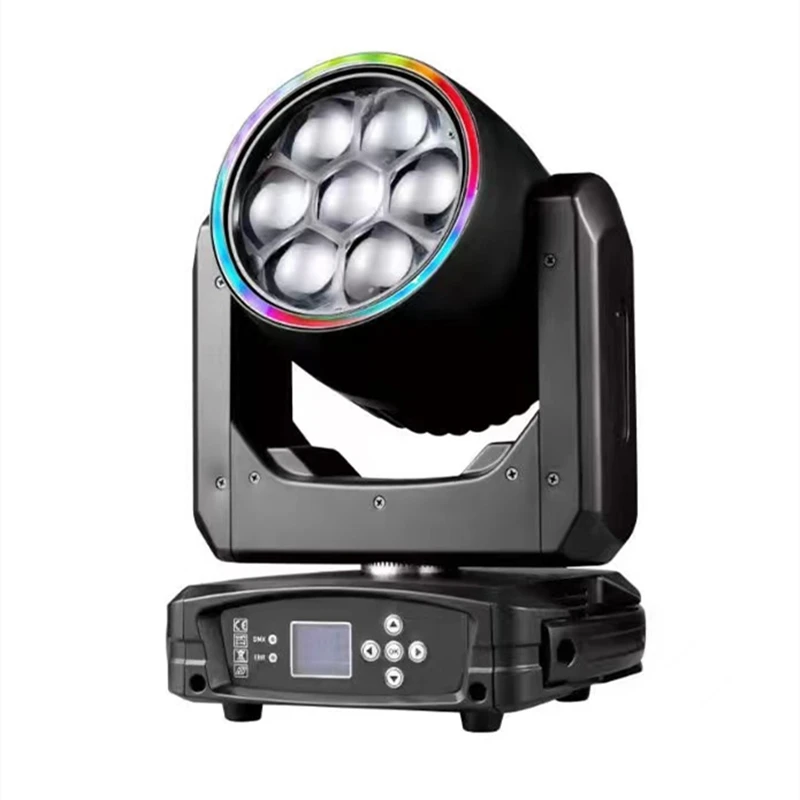 

7x40W Zoom Wash Светодиодный светильник со светодиодной лентой с эффектом дискотека DJ Party Light Клубный бар Свадьба dmx512 Светодиодный светильник с подвижной головкой сценическое шоу