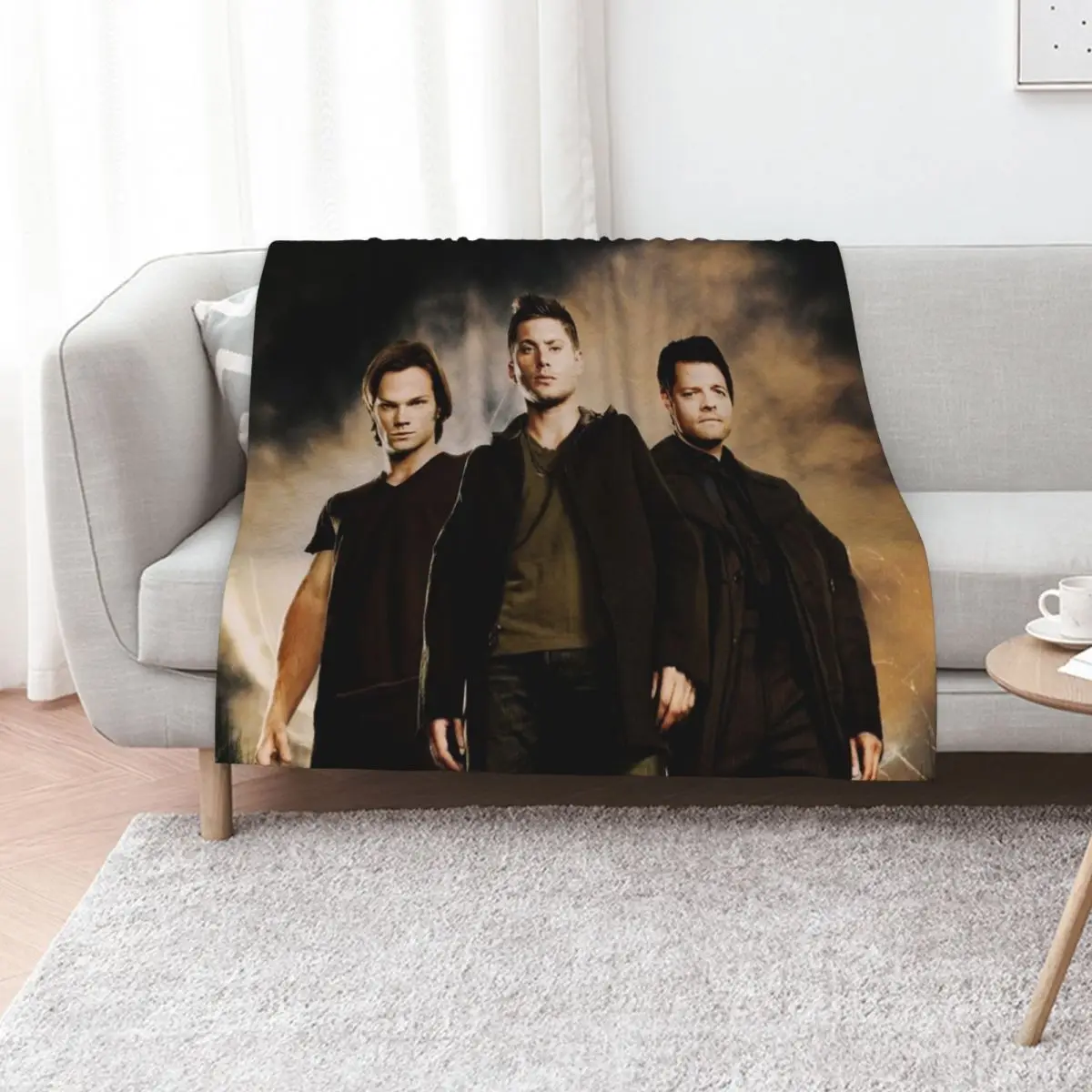 

Sam, Dean, and Cas Throw Blanket Baby christmas gifts Personalized Gift Comforter Blankets
