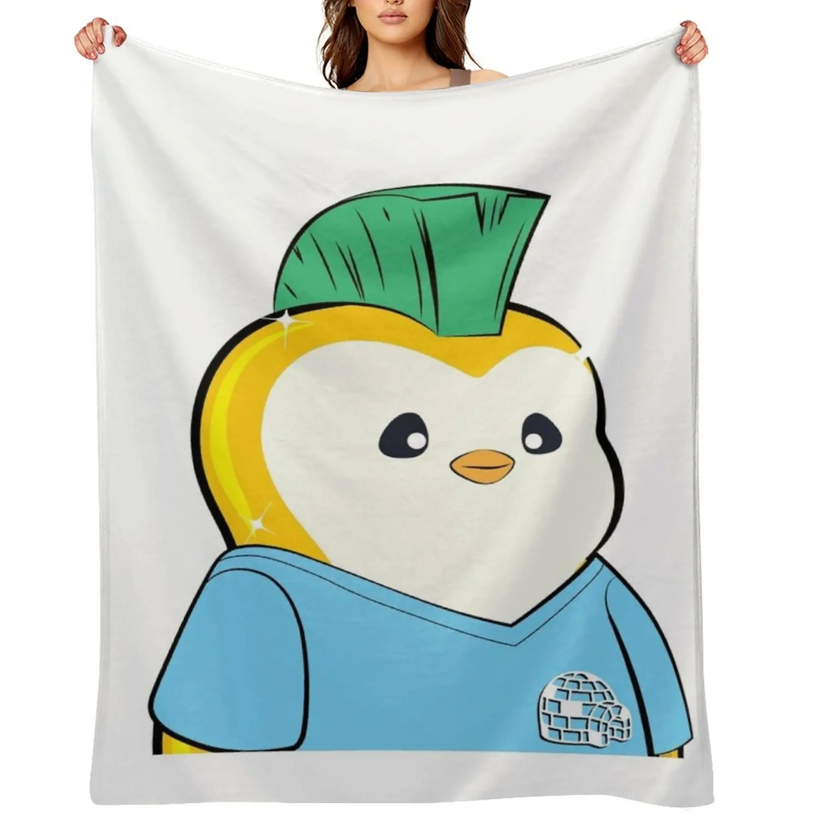 

Pudgy Penguin #3403 nft Chubby Funny animals Throw Blanket Soft Plaid christmas decoration Heavy Blankets For Sofas Blankets