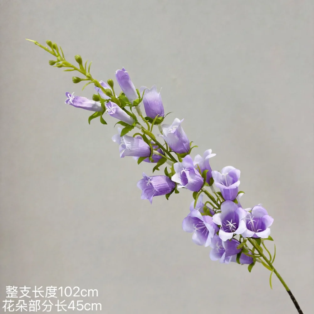 Silk Bellflower Delphinium Artificial Flower Branch For Outdoor Wedding Ceremony Party Background Floral Wall Ornament