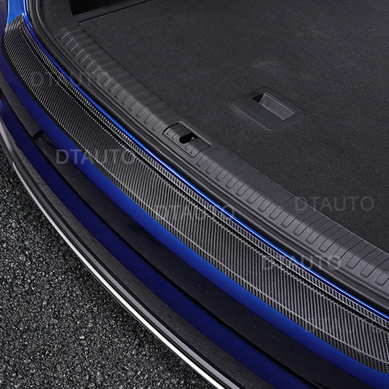 Carbon fiber PU Inner Rear Bumper Protector Plate Cover Trim For Kia Sportage 4 ql Car Accessories 2015-2022