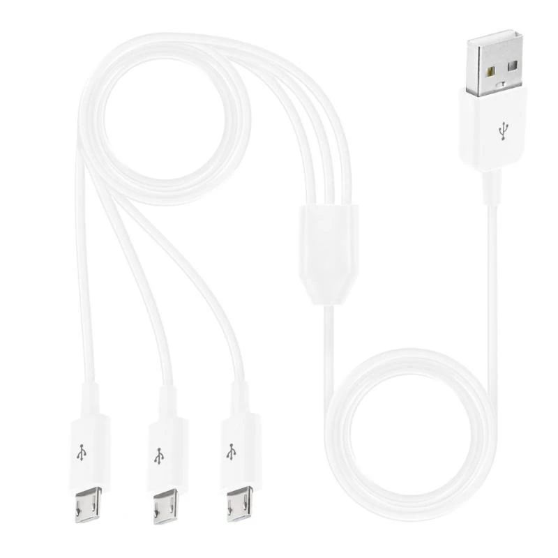 B03F Micro USB Splitter Cable Data Sync Adapter Cable Split Micro USB Connection