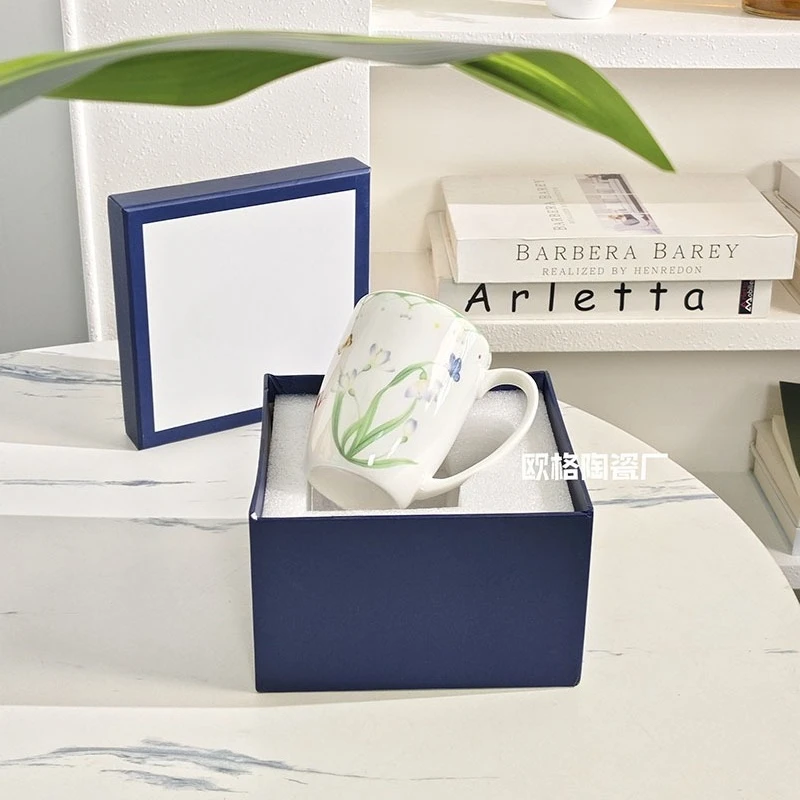 Ins - Style Simple and Colorful Spring Tableware Bowls Spoons Dinner Plates Delicate Bone China Mugs and Home - Use Coffee