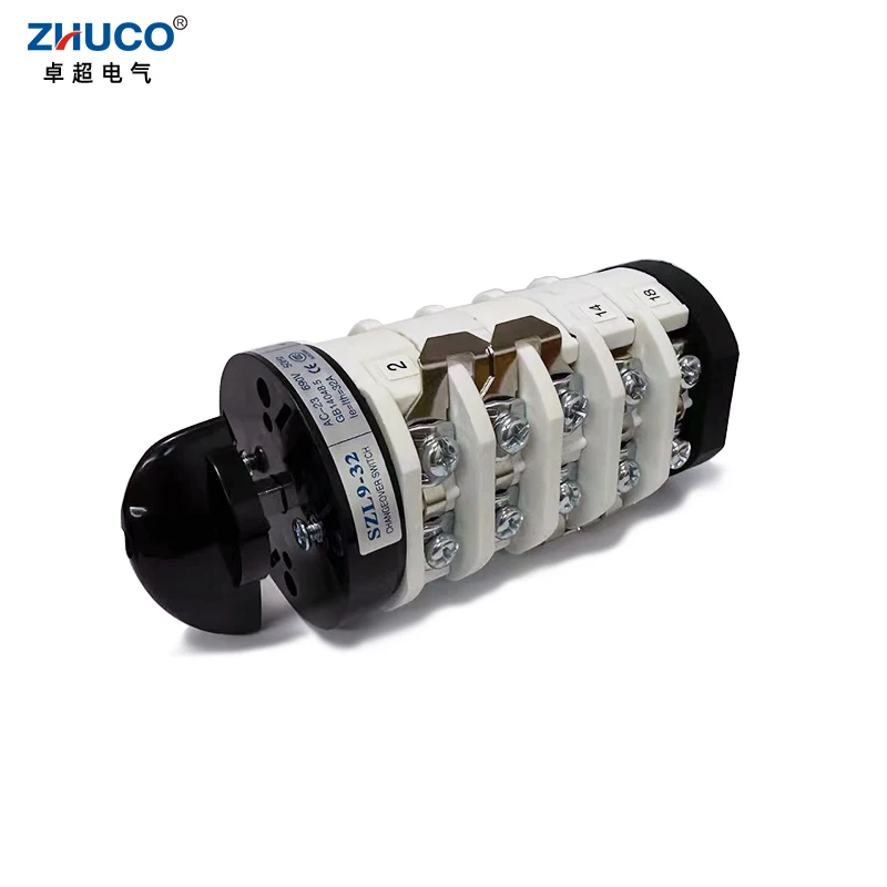 ZHUCO SZL9-32/5-AAA 32A AC440V Five Phase 20 Screws Silver Contact Transfer Elecrical Change Over Cam Switch