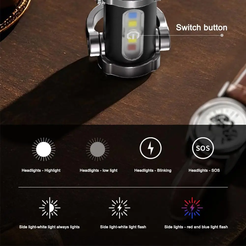 Portable Waist-mounted Keychain Mini Flashlight Multifunctional Emergency Charging Waterproof Keychain