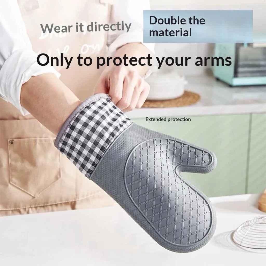 قفازات فرن من السيليكون - قفازات مطبخ ناعمة ومريحة وخفيفة الوزن لسهولة التنظيف - مثالية للخبز والطهي #2