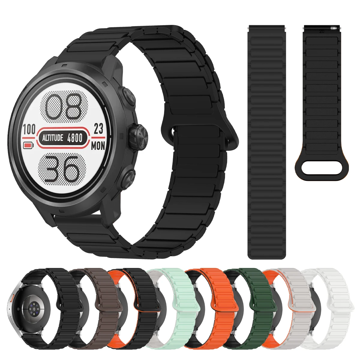 COROS APEX 2 Pro/APEX 46mm 42mm用 マグネット式時計バンド、COROS PACE 3 2/APEX Pro用 20mm 22mm シリコン製リストバンド