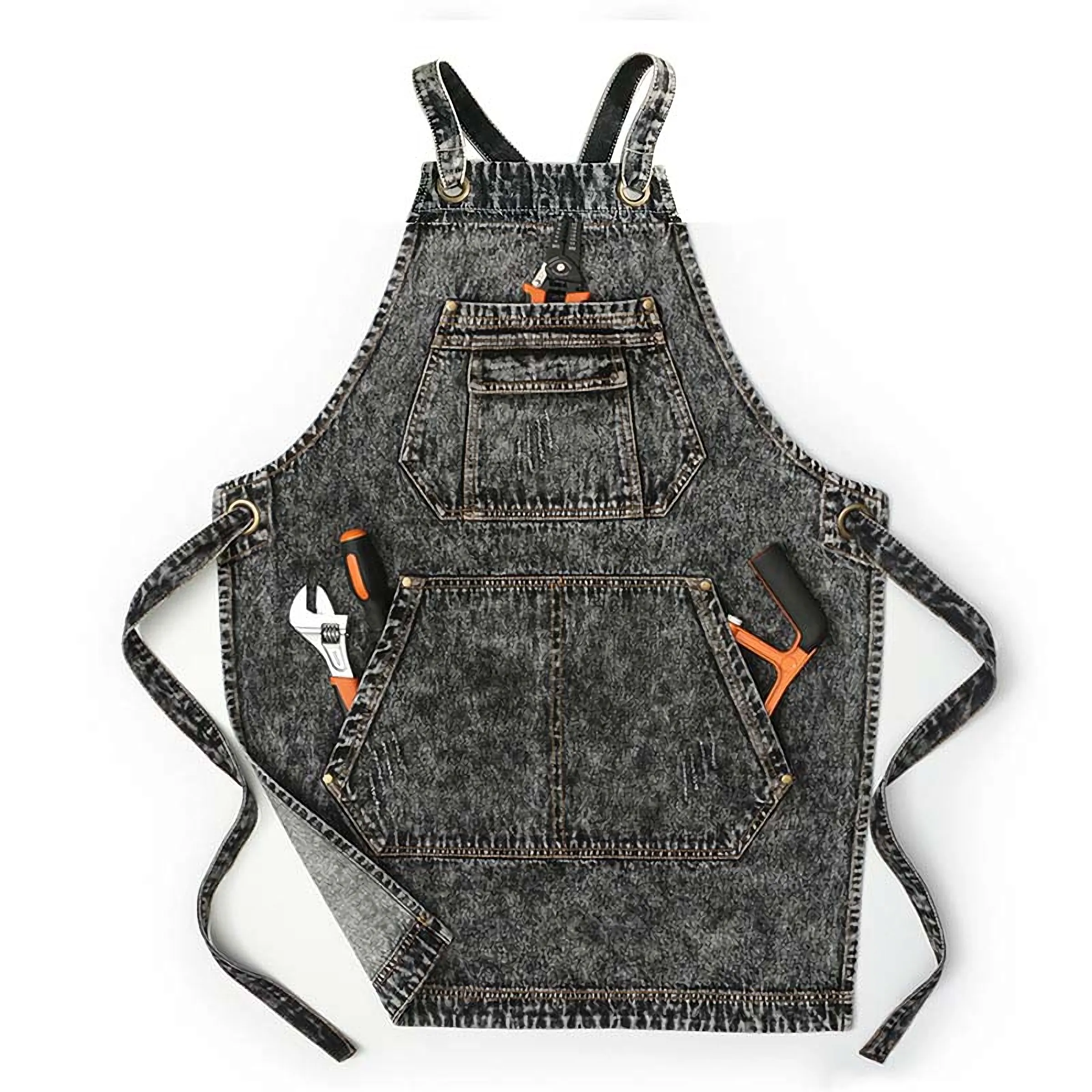 New Adults Apron Adjustable Housekeeping Denim Apron hair cutting kitchen coffee milk tea shop work clothes