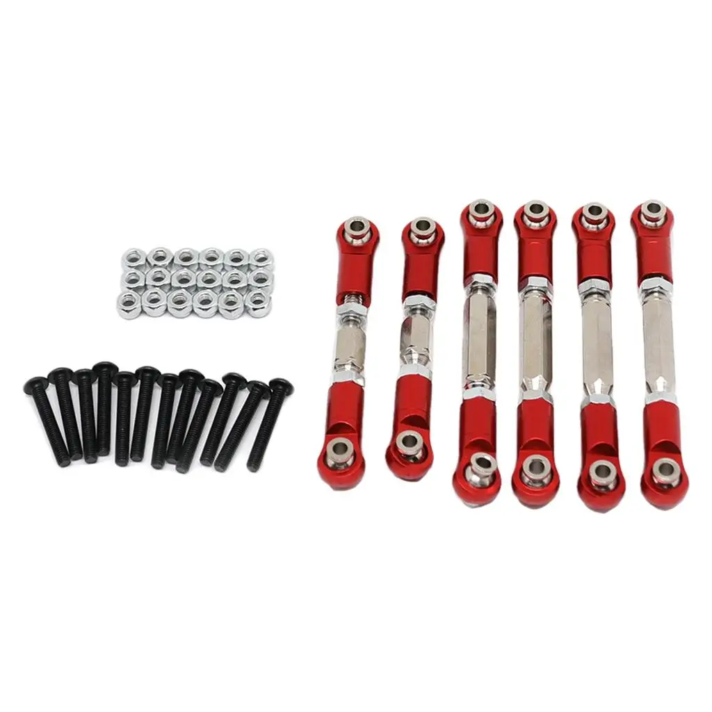 Metal Steering Servo Link for 1/10 RC Car Crawler Upgrade Part Aluminum Alloy Rod Linkage Tie Rod Kit