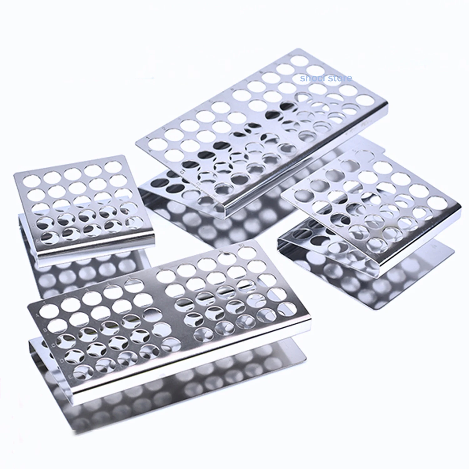 Stainless Steel Test Tube Racks, Z Shape Scientific Test Tube Rack Suitable for Tubes of Dia ≤17mm,25Holes,50Holes，1Piece