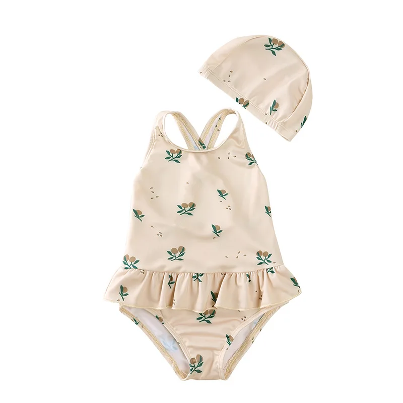 

PearlPaddlers Girls Backless Swimsuit Floral One-piece Swimsuit Baby Bikini Hot Spring Resort Swimsuit