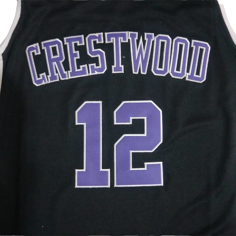 Basketball Jerseys CRESTWOOD 12 MORANT High school Jersey Sewing Embroidery High-Quality Outdoor Sports Hip Hop White Black