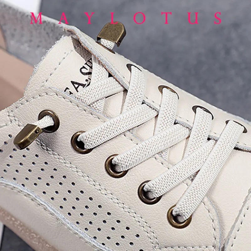 2025 Zomer Vrouwen Schoenen Mesh Loafers Dames Lopen Flats Sneakers voor Vrouwen Echt Leer Damesschoenen Zachte Zool Enkele schoen