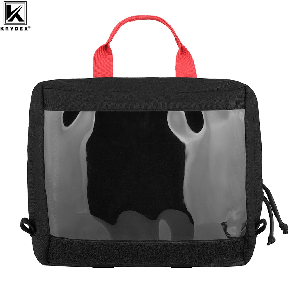 KRYDEX 500D Tactical Clear Top Insert Pouch for D3 Backpack First Aid Bag Camping Travel Survival Medical Storage Bag Accessory