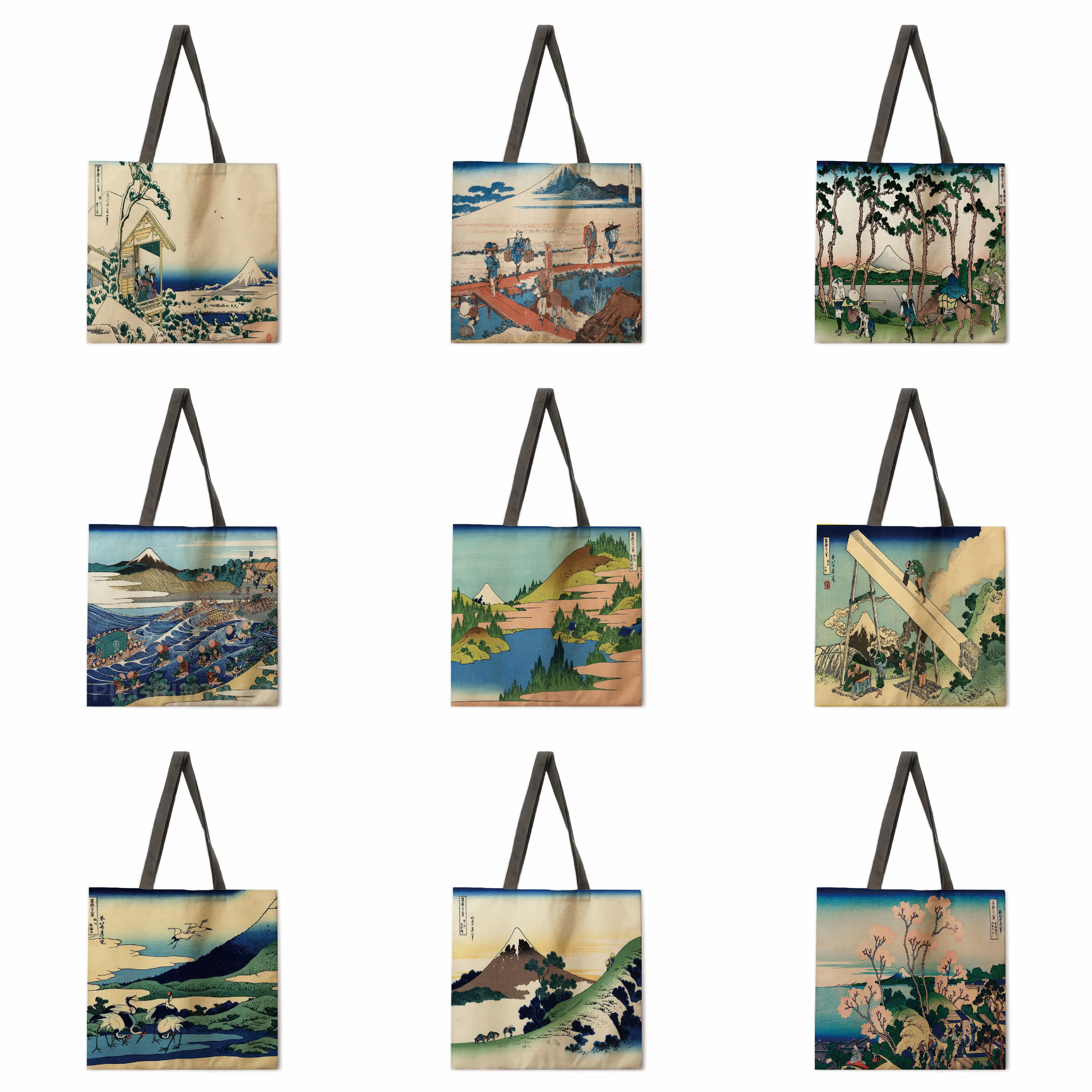 

Monroe oil painting linen bag handbag light shoulder bag large capacity environmentally friendly shopping bag tote bag