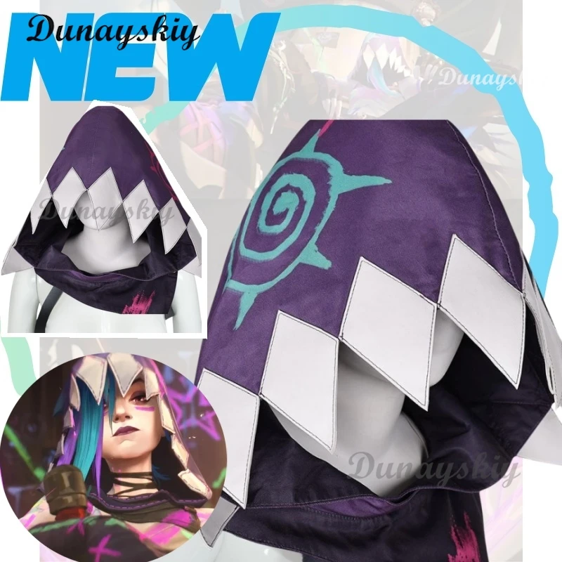 Jinx Косплей Шляпа Игра LoL Arcane Шляпы для ролевых игр Женская кепка Аксессуары для костюмов Наряды Хэллоуин Рождественская вечеринка Ролевые игры Костюм Реквизит