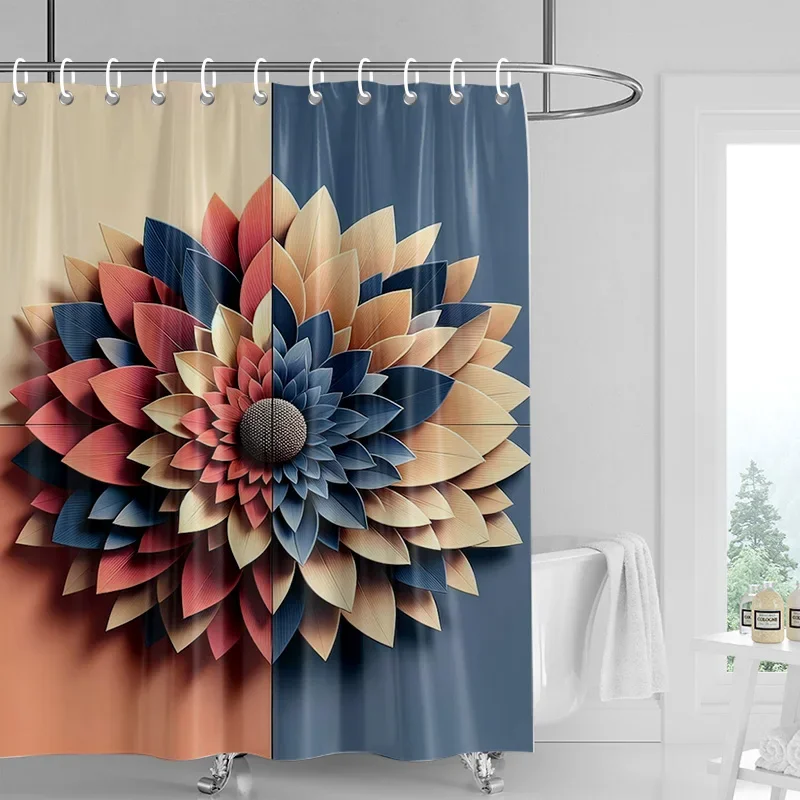 

Занавеска для душа с 3D цветочным тиснением 180x200 см, украшение для ванной комнаты и туалета, водонепроницаемая занавеска для перегородки с тропическими растениями