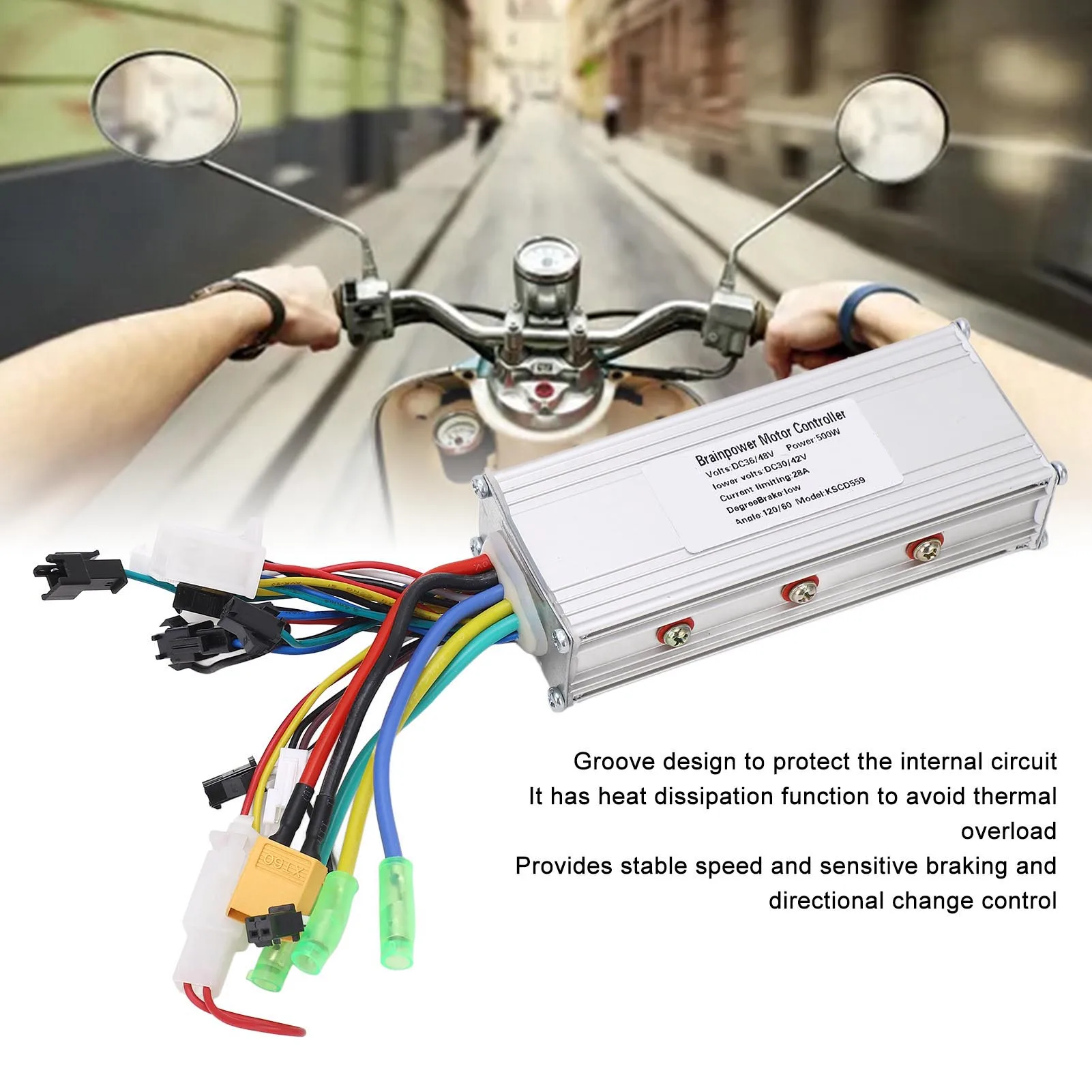 

Новый бесщеточный контроллер для электрического велосипеда 36 В, 48 В, 500 Вт, 28 А, корпус из алюминиевого сплава, контроллер бесщеточного двигателя для электрического велосипеда