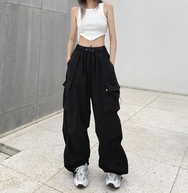 Cargo Pants Women Baggy Trousers 2023 Autumn Streetwear Oversized Pants Casual Elastic Waist Loose Sweatpants Women