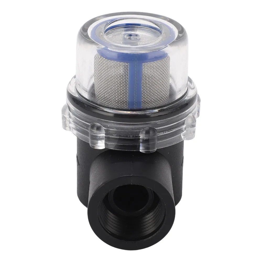1/2in-14 Inline Filter Female Thread Plastic Water Strainer 50 Mesh Screen Black Water Pump Strainer Filter