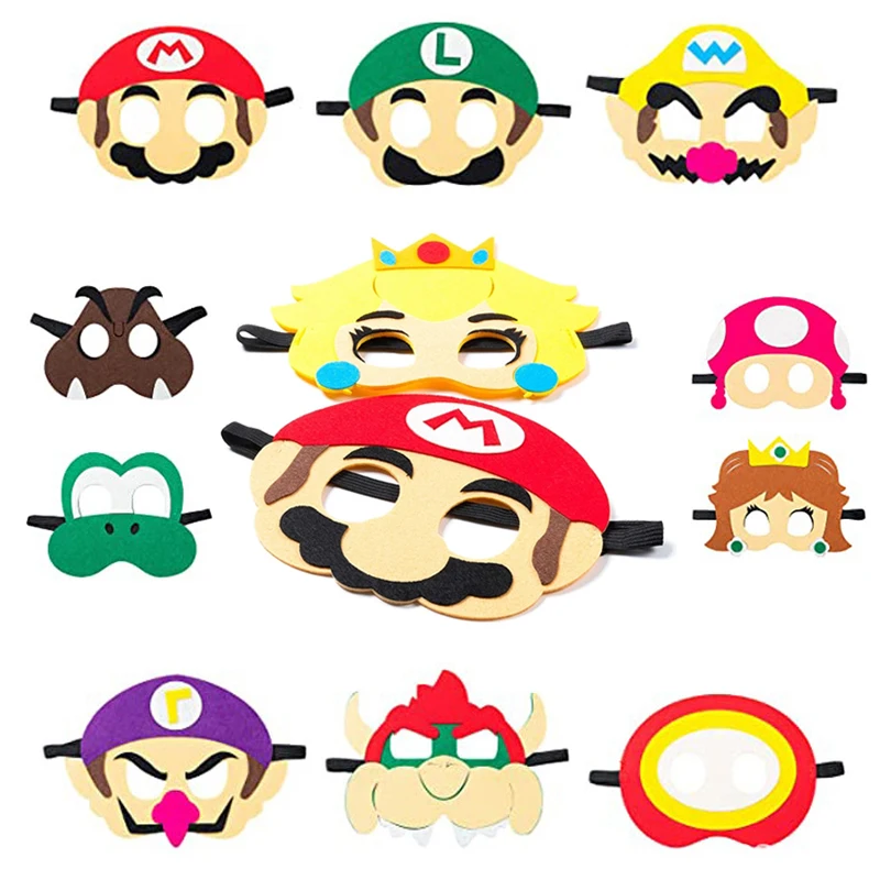 Super Mario Mask Cosplay Mask Mario Bros Luigi Yoshi Bowser Figure Decorate Anime Peripherals Children Party Supplies Mask Gift