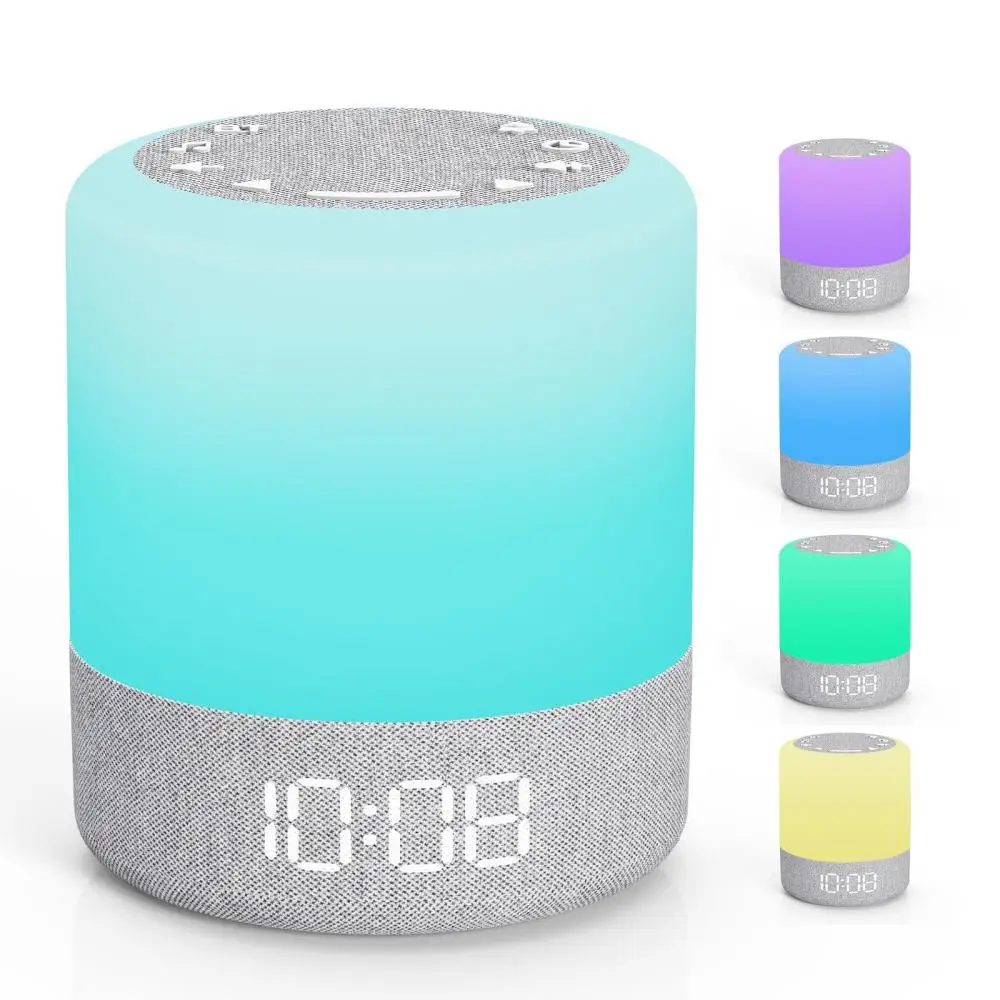 Sleep Sound Machine Bluetooth Alarm Clock Nightlight 24 Soothing Sounds White Noise Machine Snooze Digital Clock Music Player