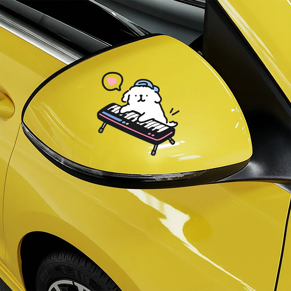 Car Waterproof Sticker Line Dog Maltese 3D Print Creative Decal Auto Motocycle Laptop Refrigerator External Decorate Accessories