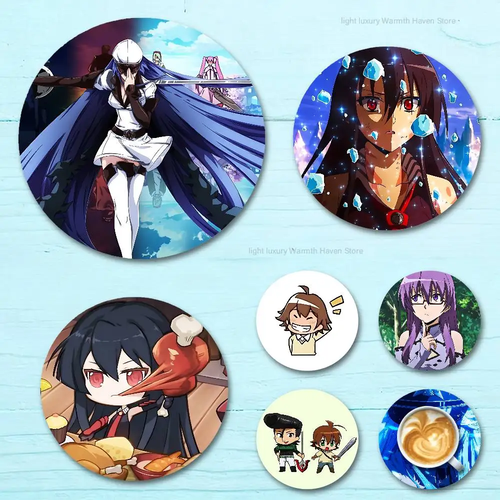 

Cool A-Akame G-Ga Kill Round Wooden Coasters For Cute Design Suitable for Drinks Tea,Coffee Home Perfect Gift