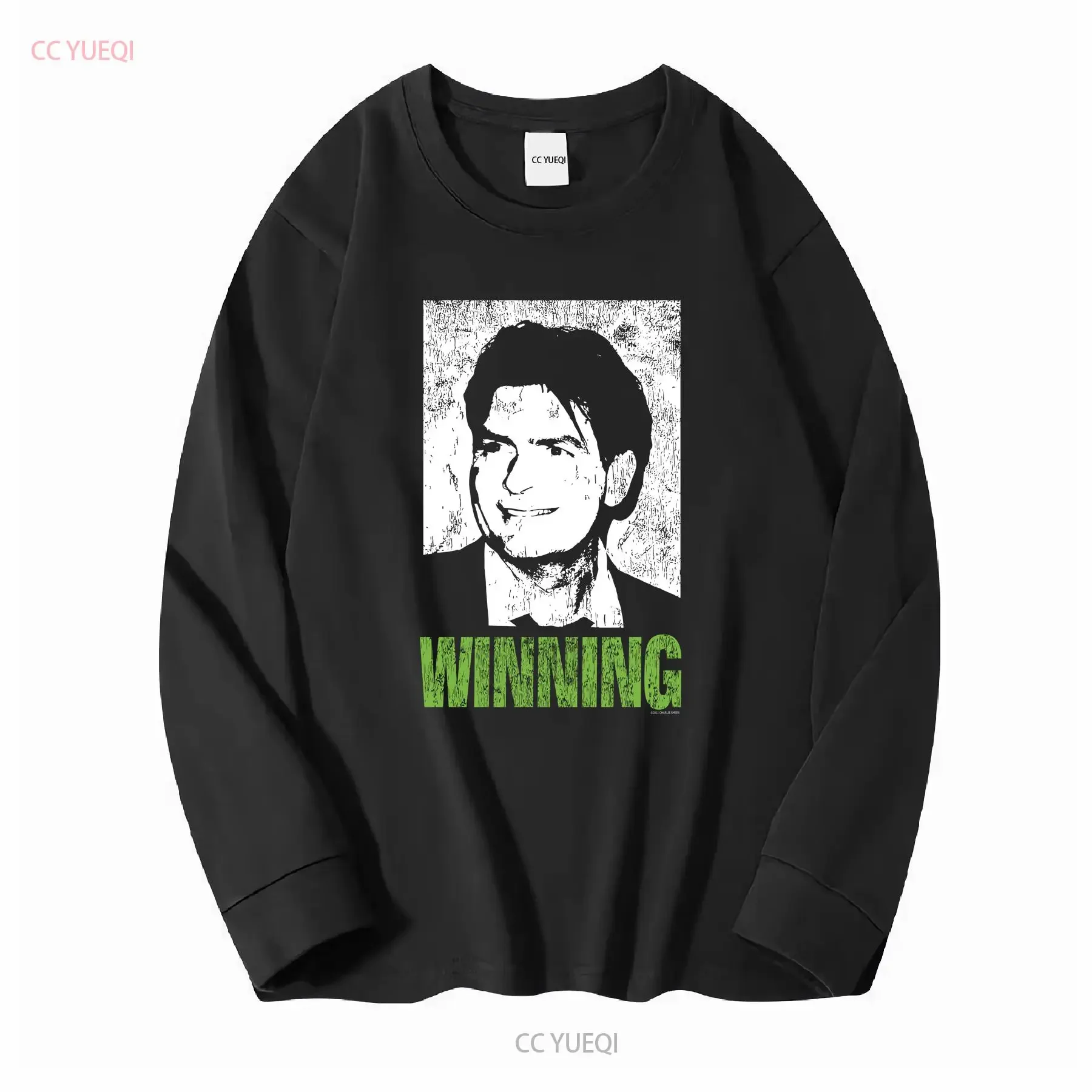 Vintage Charlie Sheen Winning T Shirt Men's Medium 2011 Black long or short sleeves vintage Washed Comfortable streetwear homme