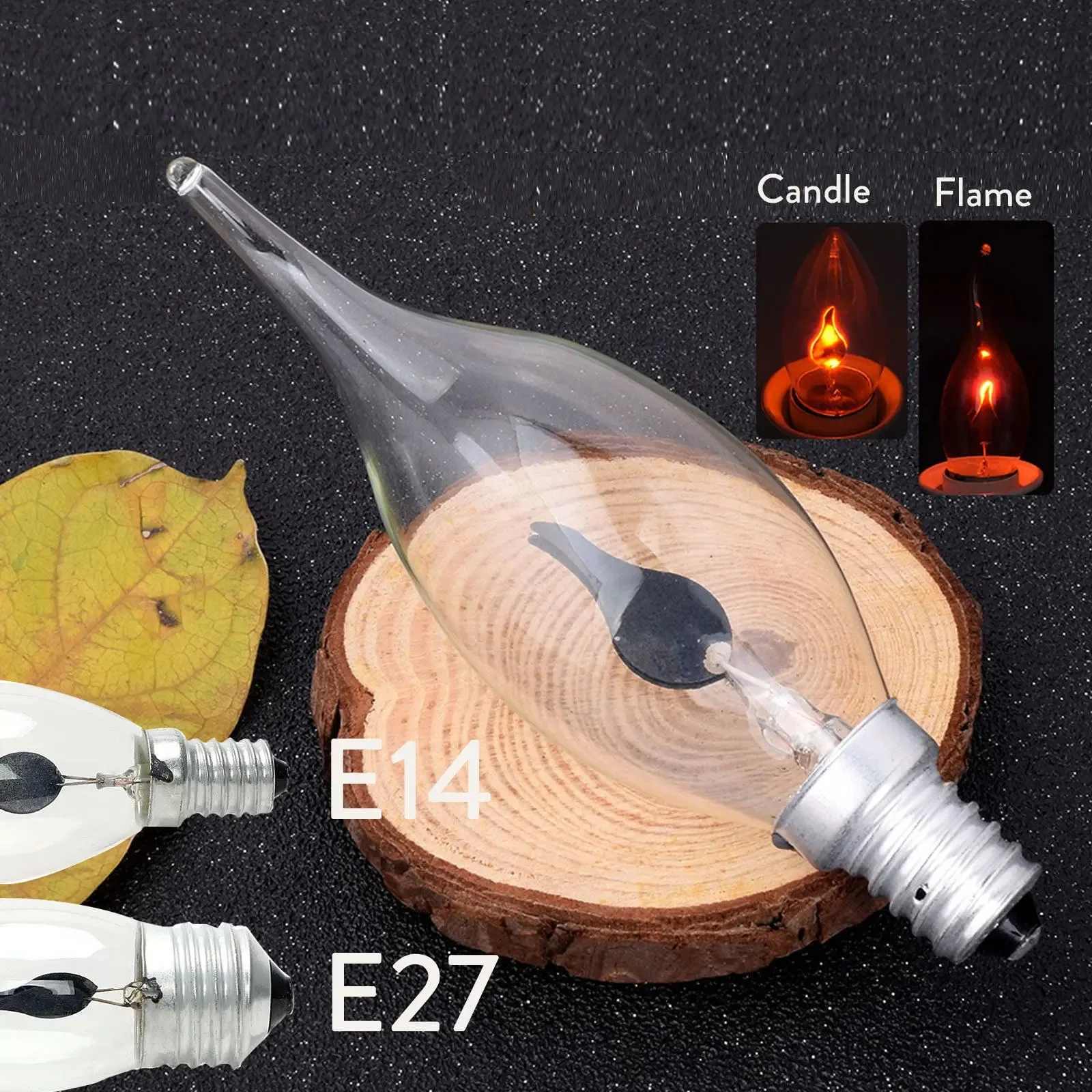 LED Bulb Candle Light Flame Effect Bulbs Simulated Nature Fire Flickering Light E14 E27 3W Filament Bulb Vintage Home Decor Lamp