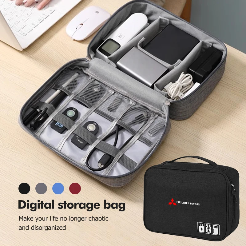 Custodia Per Auto Cavo Dati Organizzatore Borsa Gadget Digitali Custodia Per Mitsubishi Outlander Pajero Sport Lancer Ex Asx L200 Eclipse-image