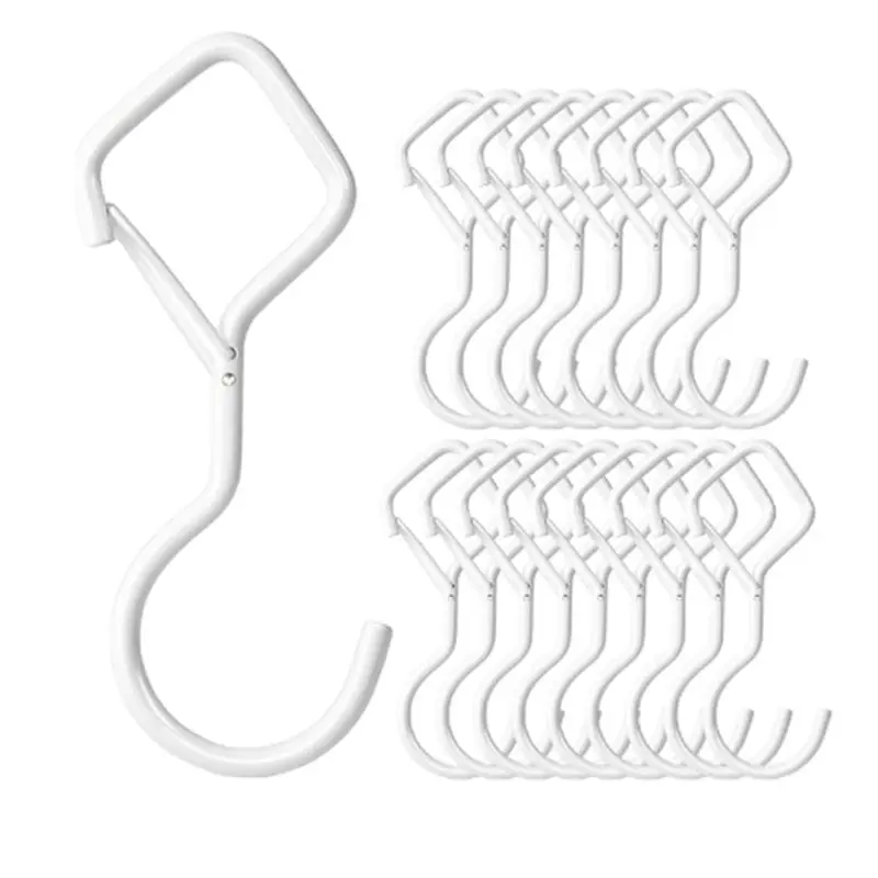 

Metal S Hook Clips 18 Pieces White For Hanging Heavy Duty Kitchen For Closet Cup Coffee Mugs Bird Feeders Plants Pot