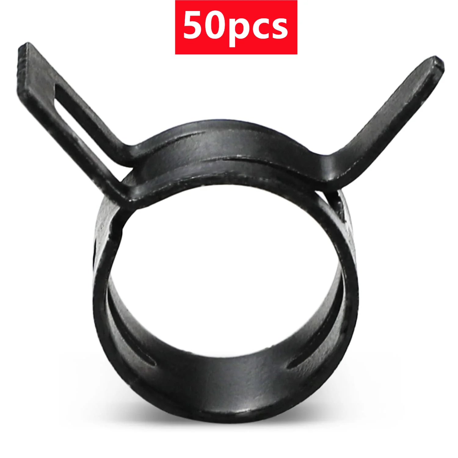 50pcs Fuel Hose Spring Clamp Black Clips Line Hose Water Pipe Air Tube Clamps Fastener 6-24mm Pipe Clamp for Plumbing пружина