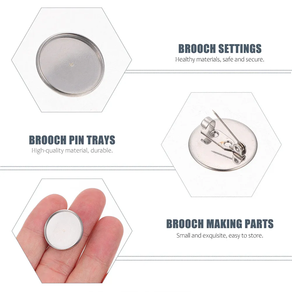 20Pcs Blank Brooch Trays Breastpin Safety Bases DIY Jewelry Making Supplies Craft Kits Elegant Brooch Making Accessories