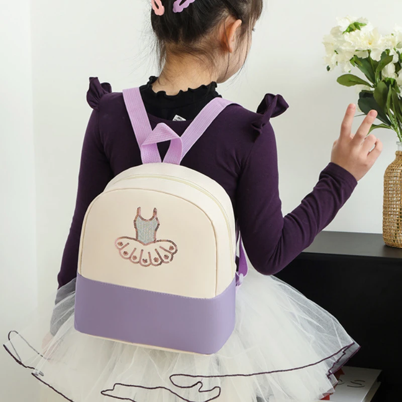 

Children Ballet Shoulder Bag for Girl Ballerina Dance Storage Backpack Fashion Sequins Kids Princess Pink School Latin Backpack