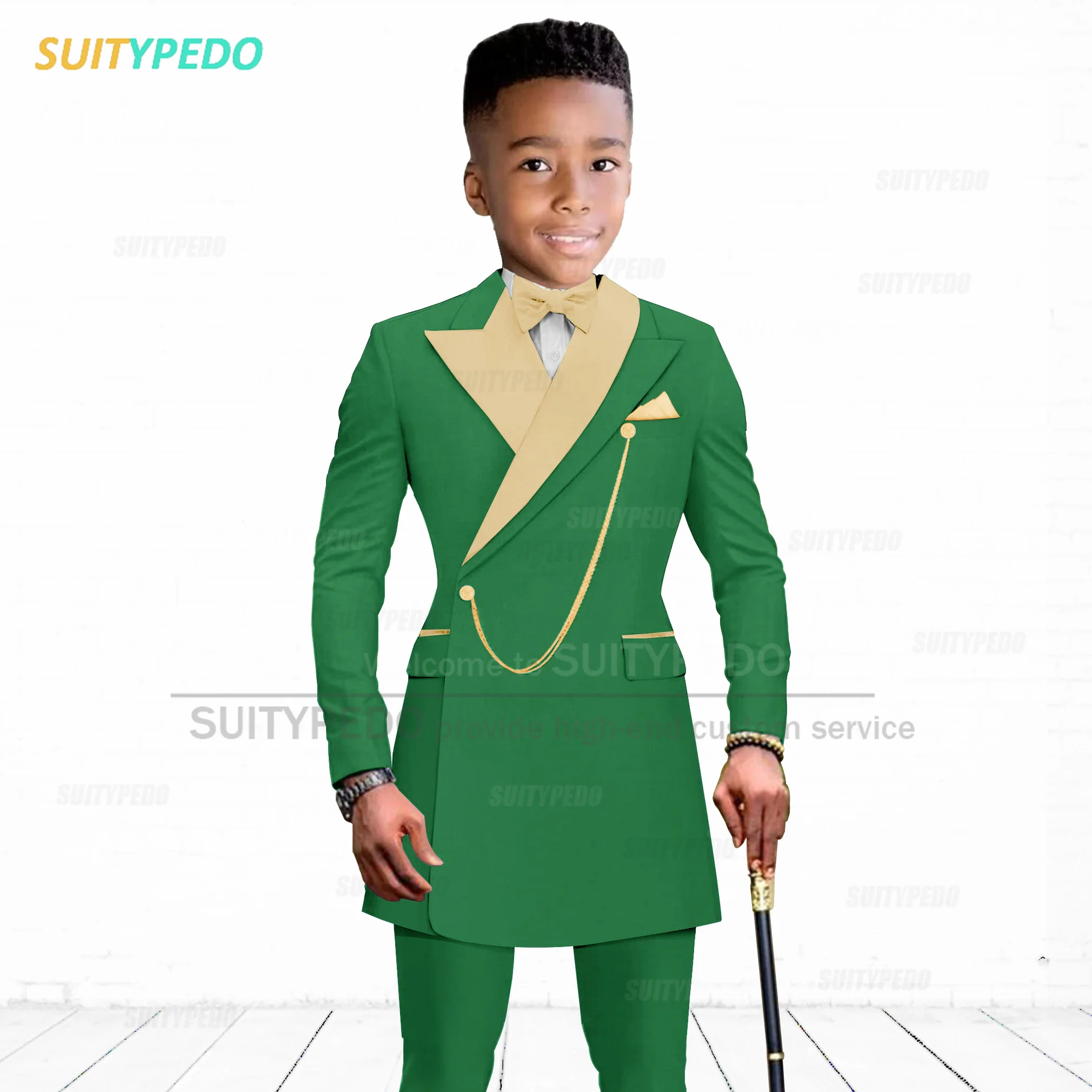 Classic Boy Suit Sets Formal Banquet Tailor-made Kids Slim Fit Outfits Piano Performance Stylish Teenager Long Blazer Pants