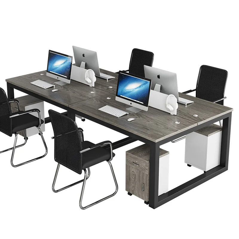 

Office desk and chair combination, office computer desk, four or six human seats, simple and modern