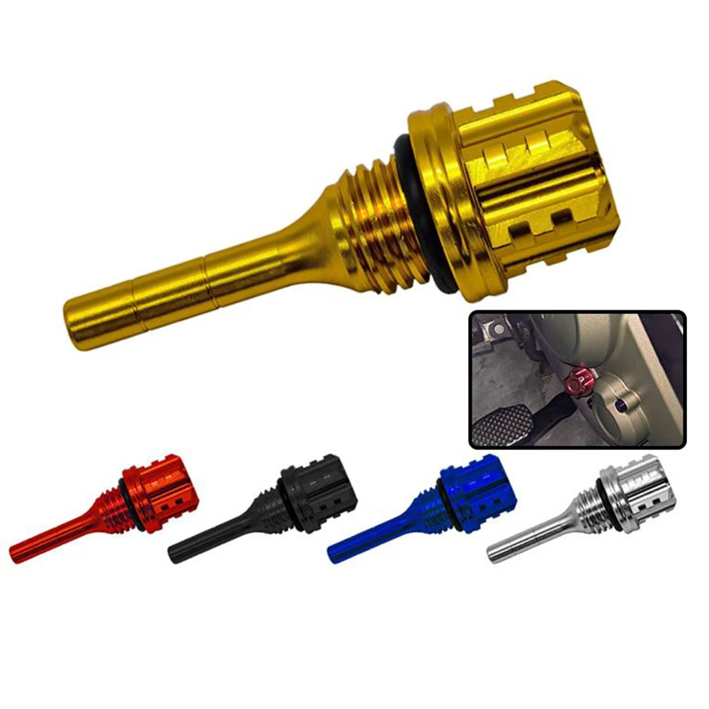 1pcs Motorcycle Engine Oil Dipstick Filler Cap Engine Crankcase Oil Level Gauge Replacement Red Blue Black Gold Silver